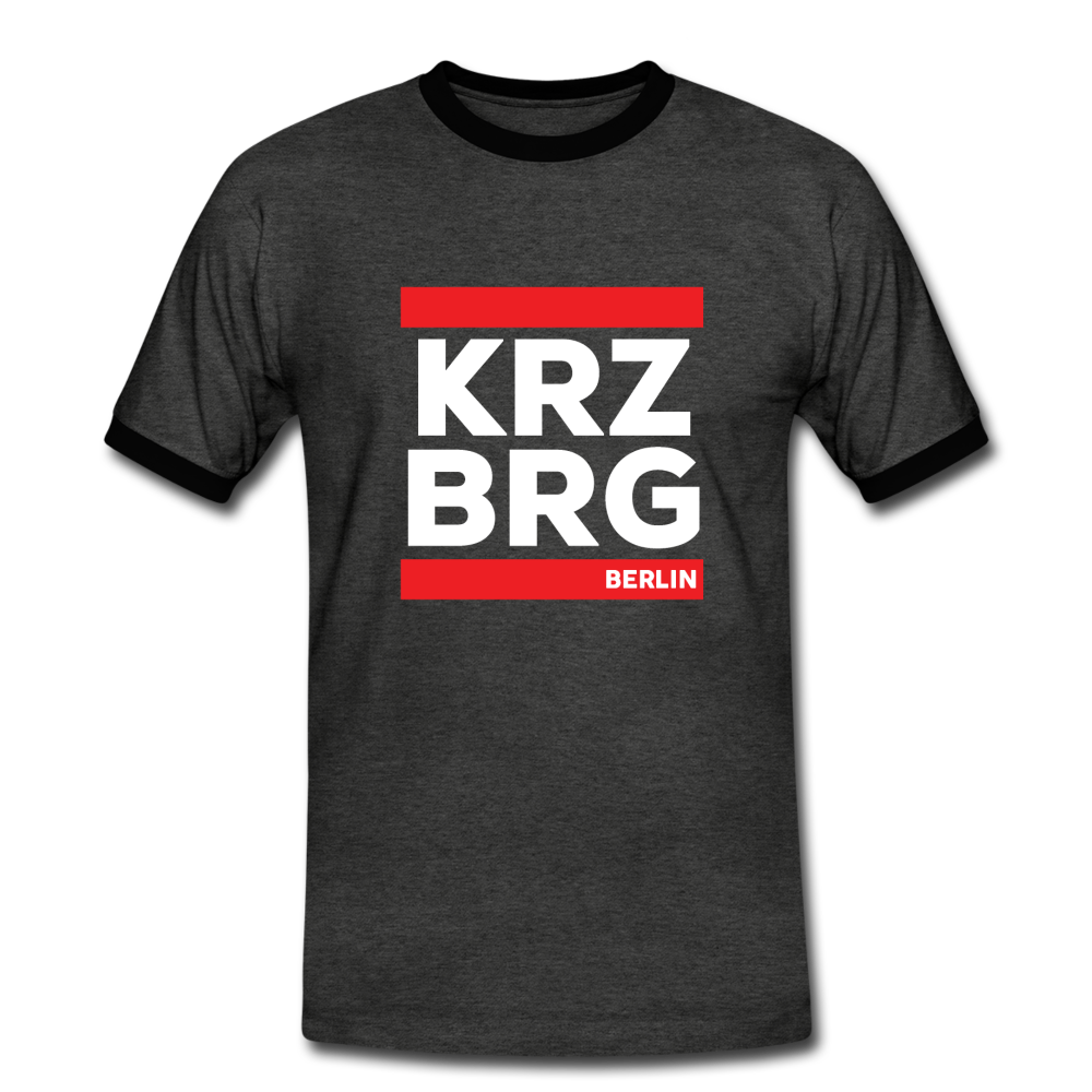 KRZBRG - Männer Ringer T-Shirt - charcoal/black