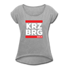 KRZBRG - Frauen T-Shirt mit gerollten Ärmeln - heather grey