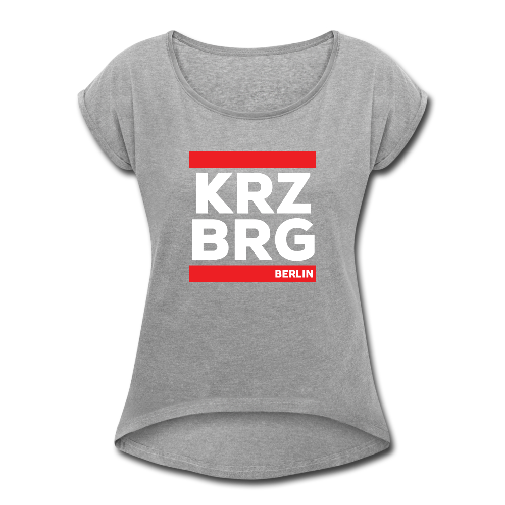 KRZBRG - Frauen T-Shirt mit gerollten Ärmeln - heather grey