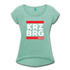 KRZBRG - Frauen T-Shirt mit gerollten Ärmeln - heather mint
