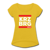 KRZBRG - Frauen T-Shirt mit gerollten Ärmeln - mustard yellow
