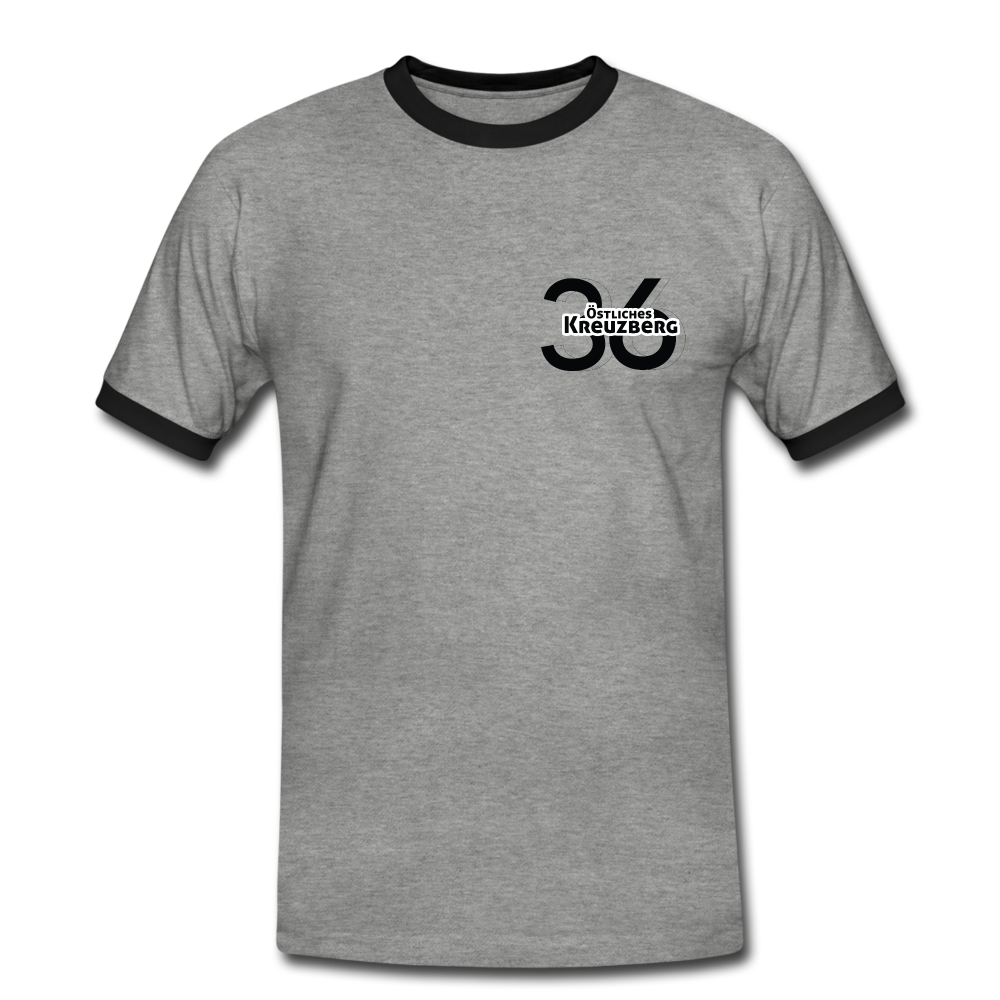 Östliches kreuzberg - Männer Ringer T-Shirt - heather grey/black