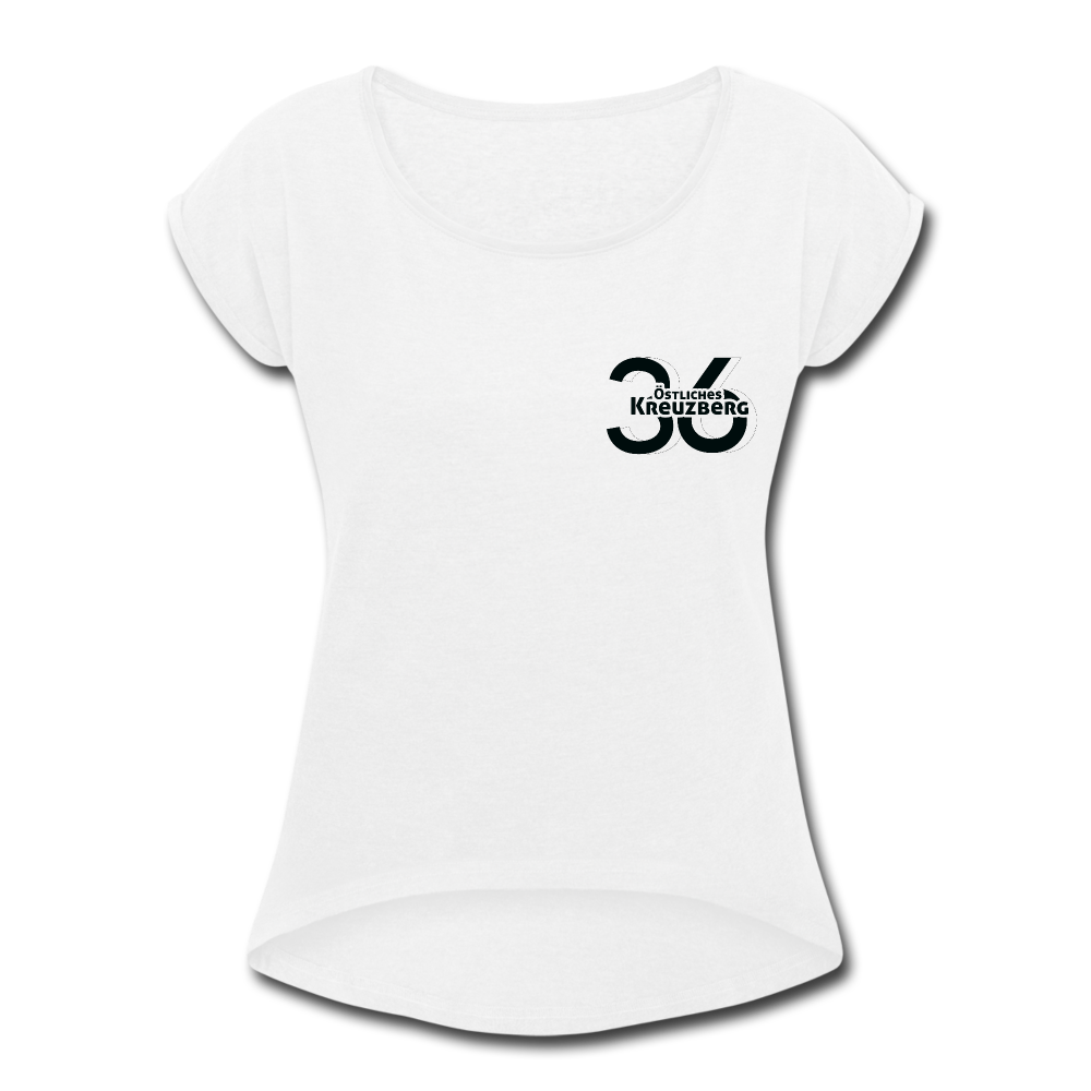 Östliches kreuzberg - Frauen T-Shirt mit gerollten Ärmeln - white