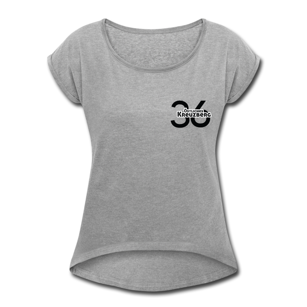 Östliches kreuzberg - Frauen T-Shirt mit gerollten Ärmeln - heather grey