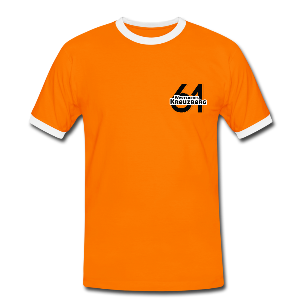 Westliches Kreuzberg  - Männer Ringer T-Shirt - orange/white