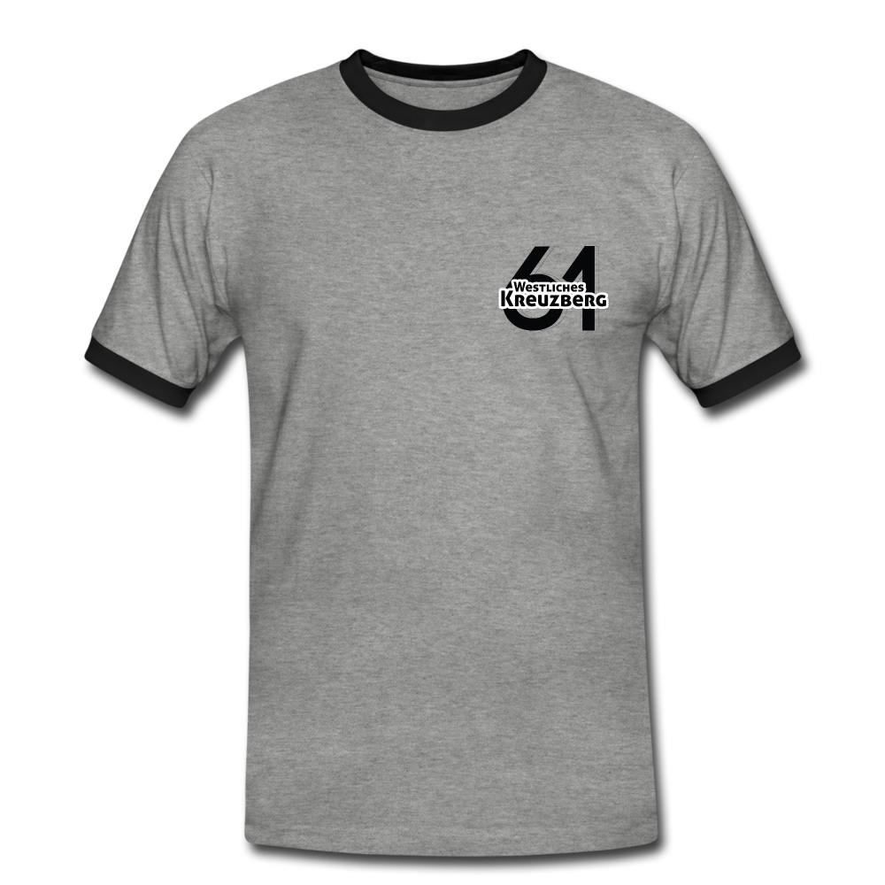 Westliches Kreuzberg  - Männer Ringer T-Shirt - heather grey/black