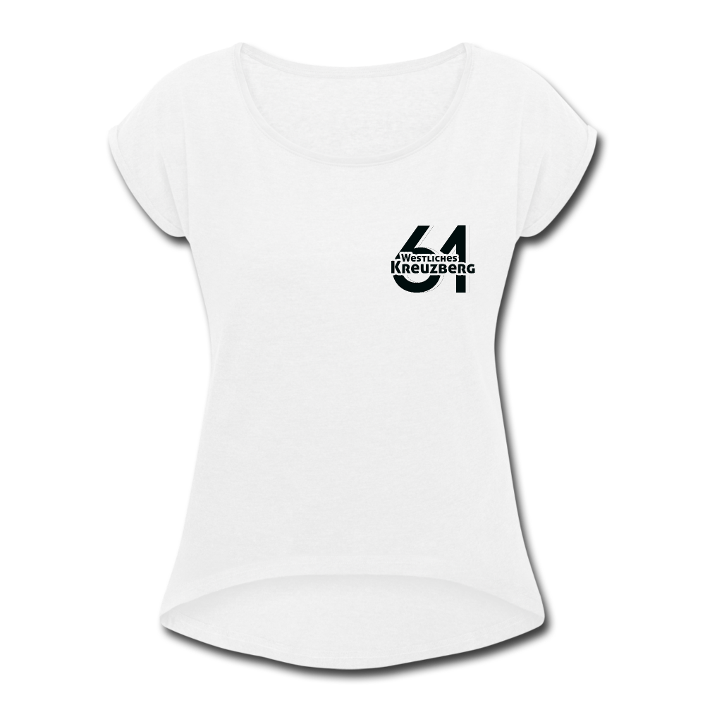 Westliches Kreuzberg  - Frauen T-Shirt mit gerollten Ärmeln - white