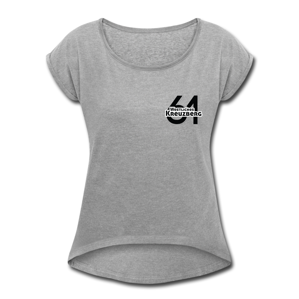 Westliches Kreuzberg  - Frauen T-Shirt mit gerollten Ärmeln - heather grey