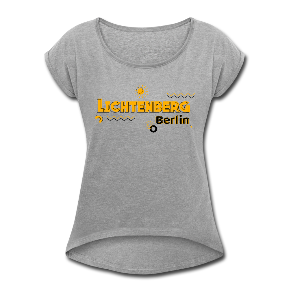 Lichtenberg - Frauen T-Shirt mit gerollten Ärmeln - heather grey