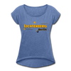 Lichtenberg - Frauen T-Shirt mit gerollten Ärmeln - heather denim