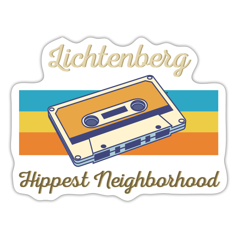 Lichtenberg Hippest Neighborhood - Aufkleber - white matte
