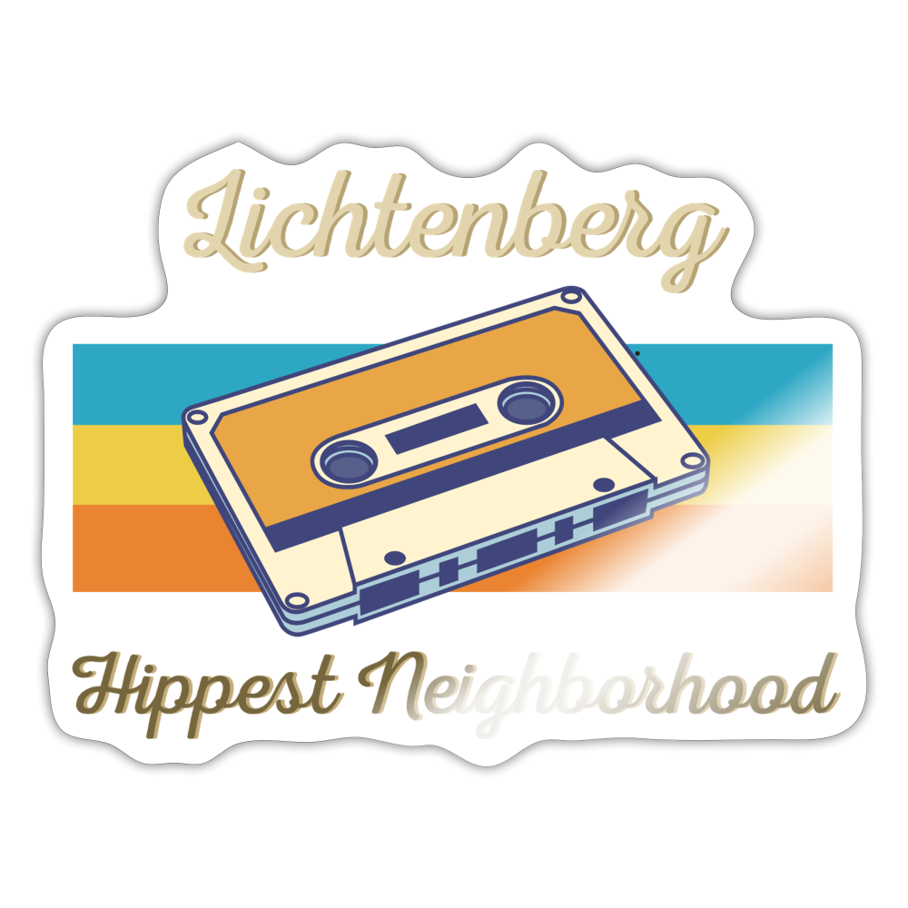 Lichtenberg Hippest Neighborhood - Aufkleber - white glossy