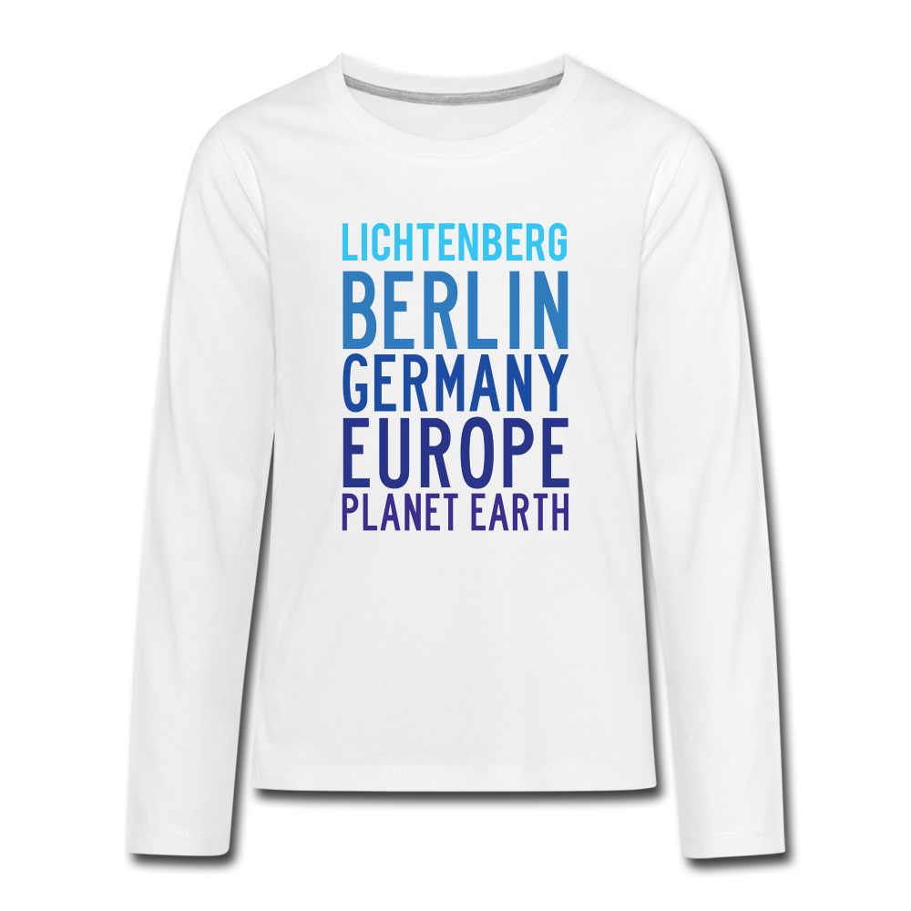Lichtenberg Planet Earth - Teenager Langarmshirt - white