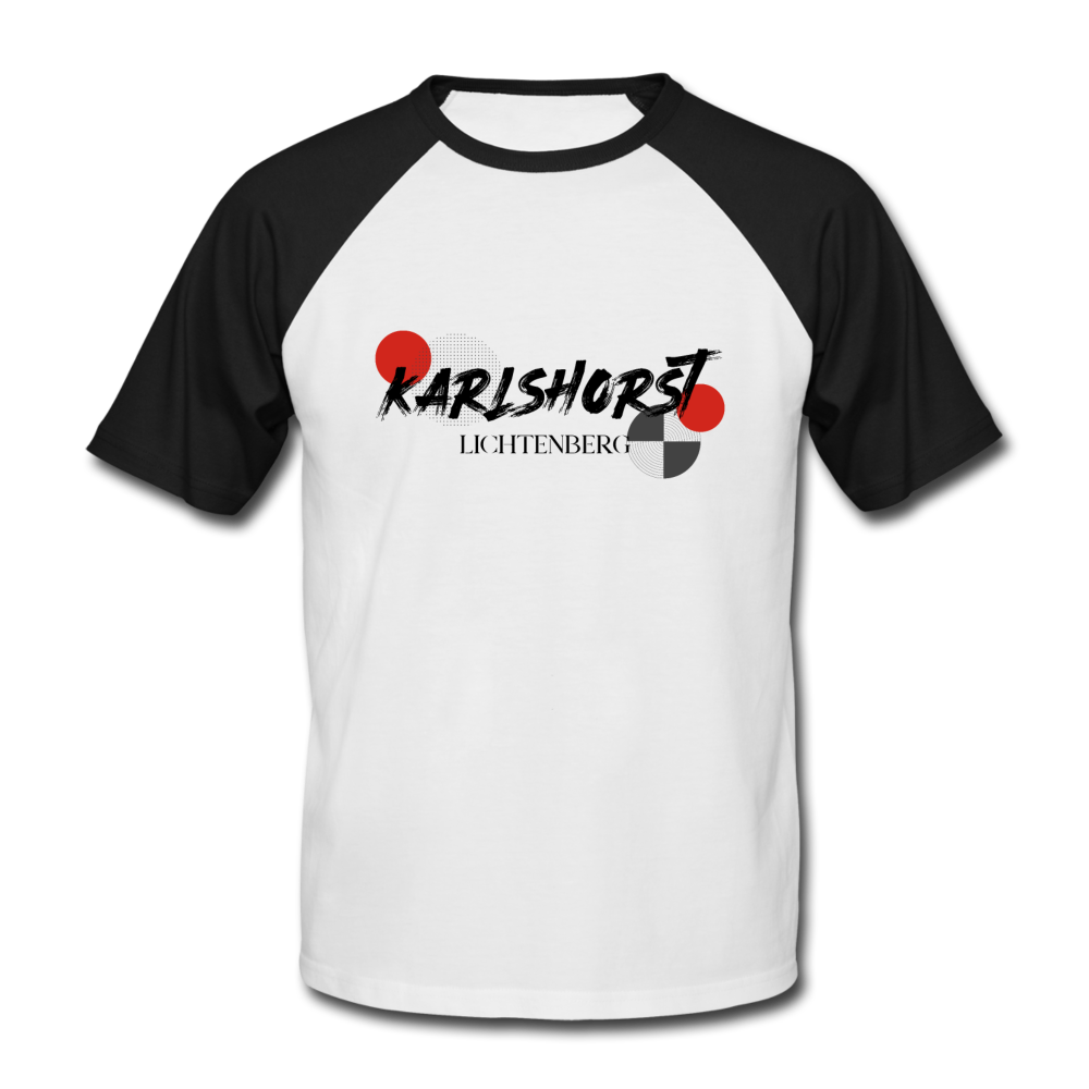 Karlshorst - Männer Baseball T-Shirt - white/black