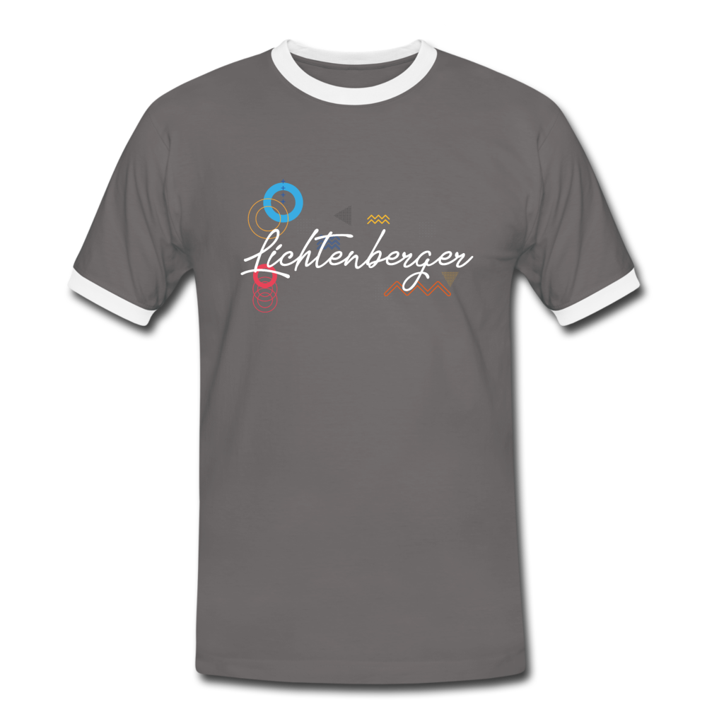 Lichtenberger - Männer Ringer T-Shirt - dark grey/white