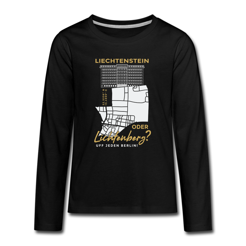 Liechtenstein oder Lichtenberg - Teenager Langarmshirt - black