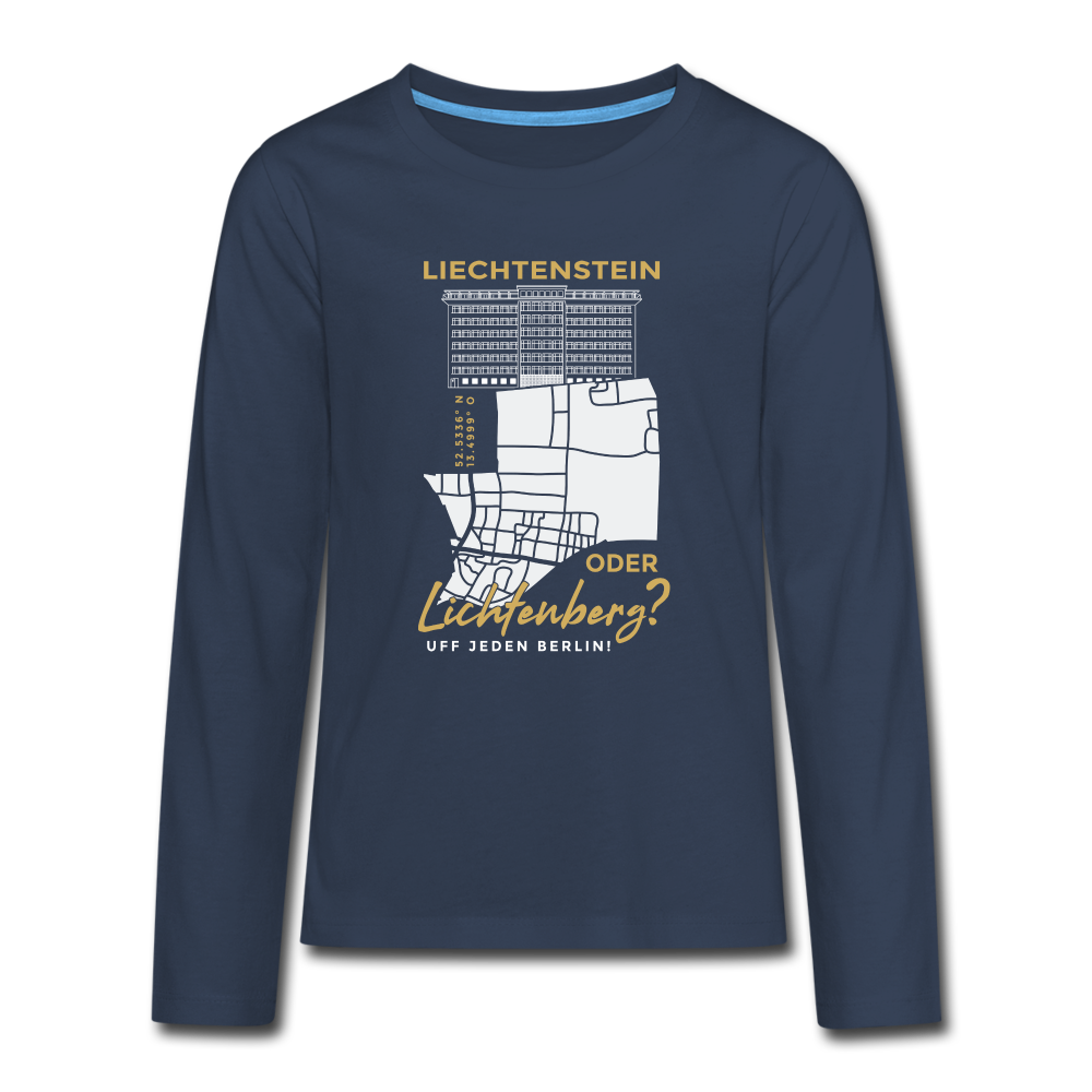 Liechtenstein oder Lichtenberg - Teenager Langarmshirt - navy