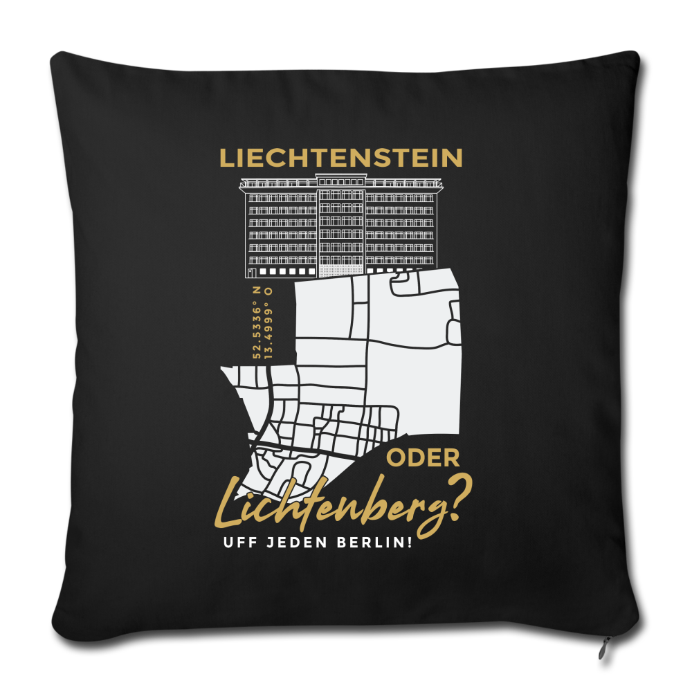 Liechtenstein oder Lichtenberg - Sofakissen mit Füllung (45 x 45 cm) - black