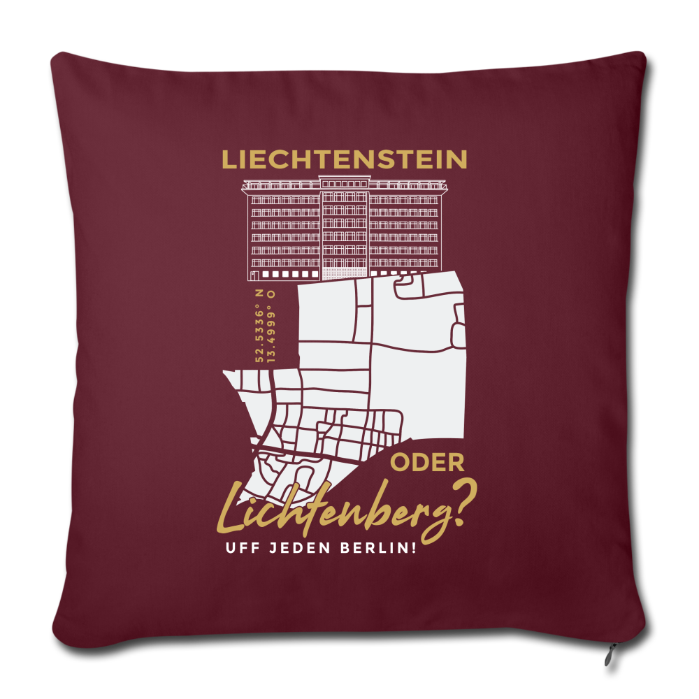 Liechtenstein oder Lichtenberg - Sofakissen mit Füllung (45 x 45 cm) - burgundy