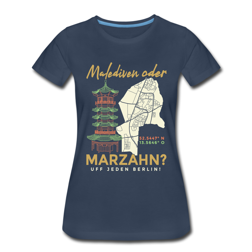 Malediven Oder Marzahn - Frauen Premium T-Shirt - navy