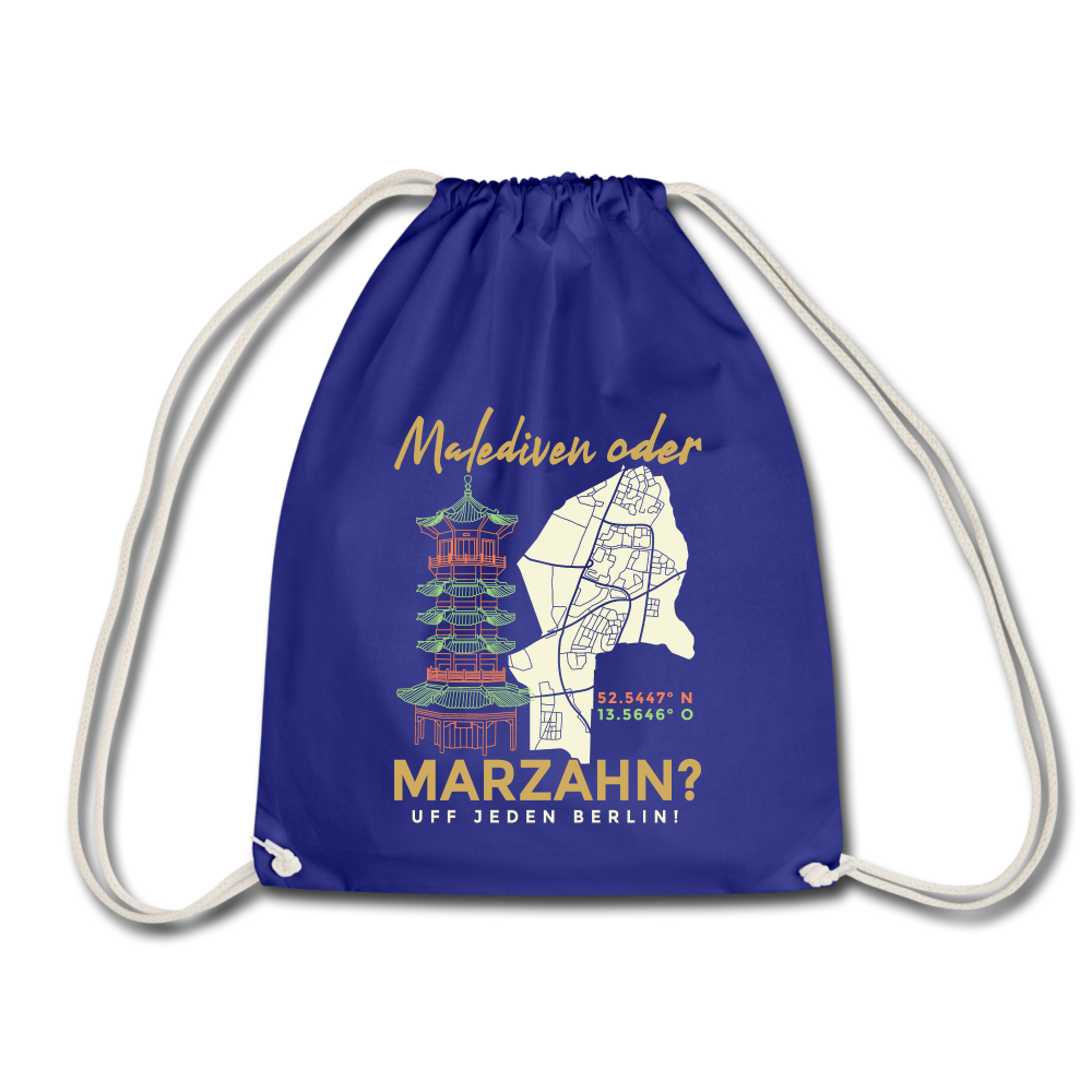 Malediven oder Marzahn - Turnbeutel - royal blue