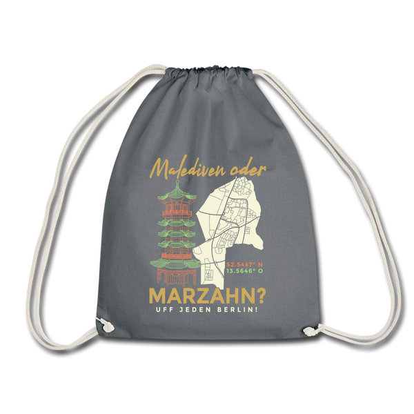 Malediven oder Marzahn - Turnbeutel - grey