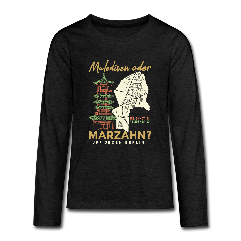 Malediven oder Marzahn - Teenager Langarmshirt - charcoal grey