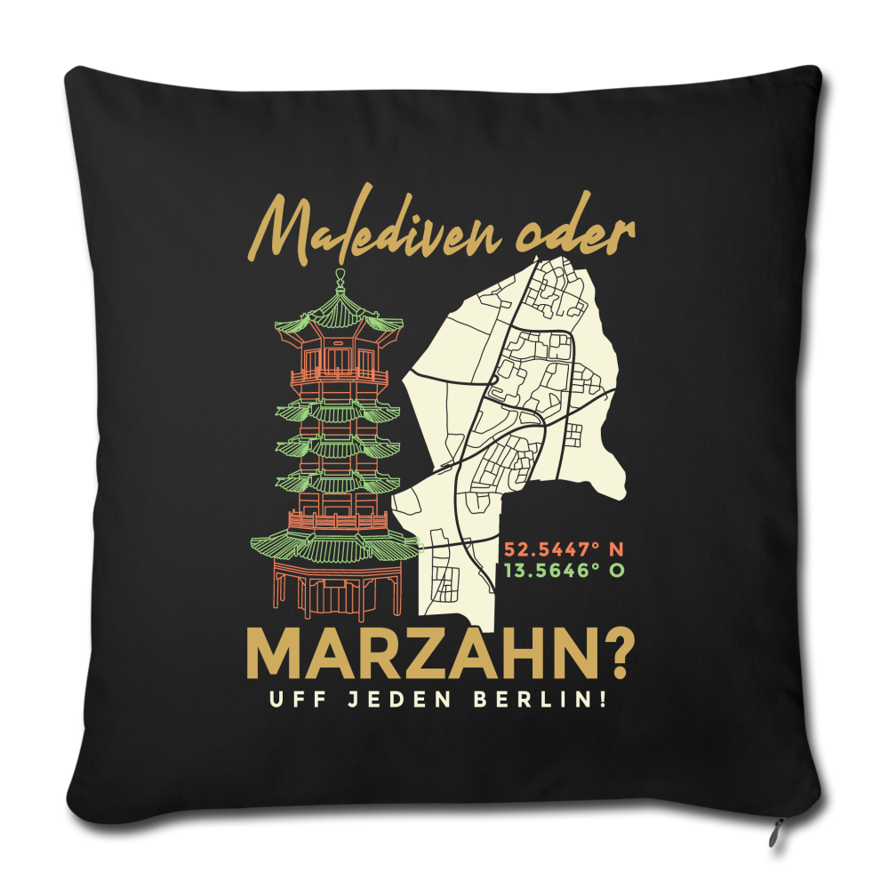 Malediven oder Marzahn - Sofakissen mit Füllung (45 x 45 cm) - black
