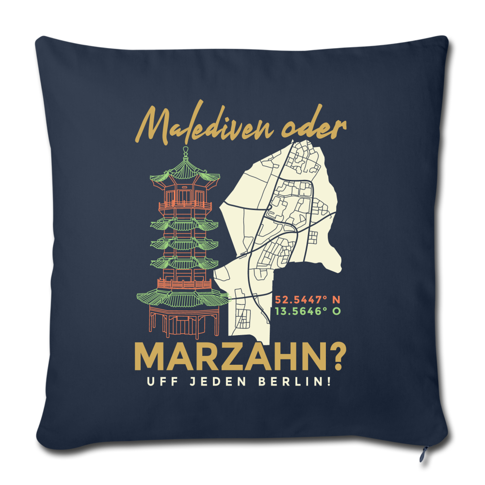Malediven oder Marzahn - Sofakissen mit Füllung (45 x 45 cm) - navy