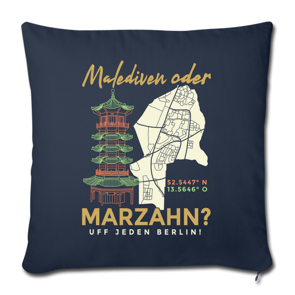 Malediven oder Marzahn - Sofakissen mit Füllung (45 x 45 cm) - navy