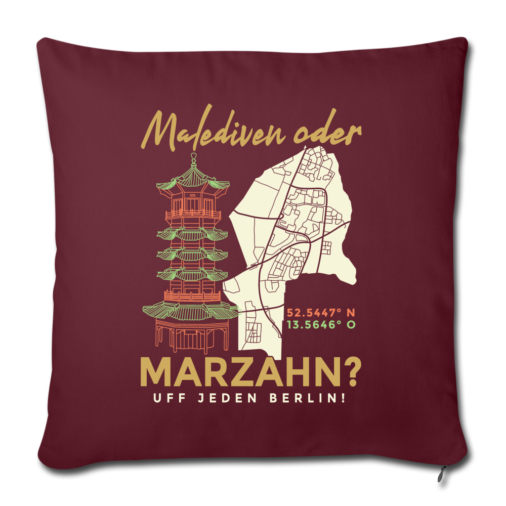 Malediven oder Marzahn - Sofakissen mit Füllung (45 x 45 cm) - burgundy