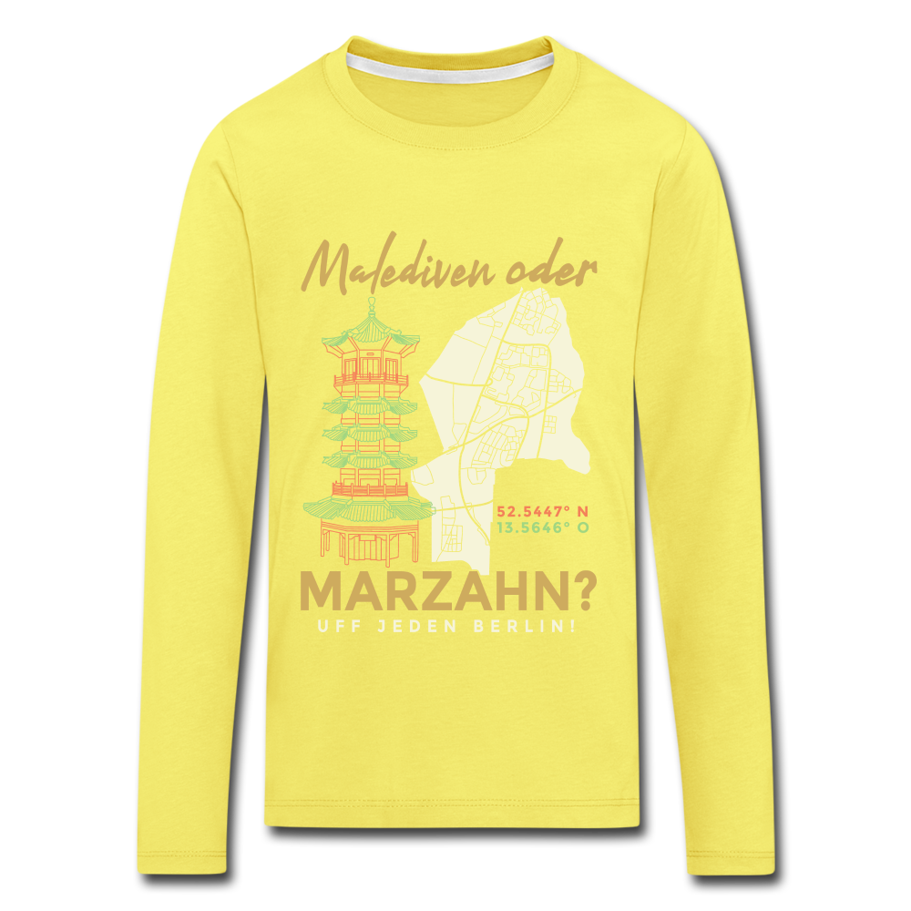 Malediven oder Marzahn - Kinder Langarmshirt - yellow