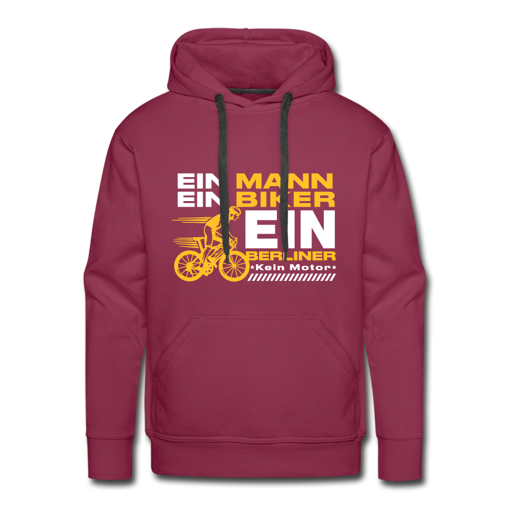 Ein Mann, Ein Biker, Ein Berliner - Männer Premium Hoodie - bordeaux