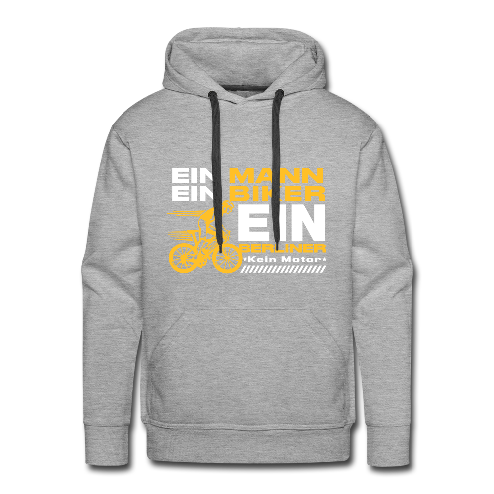 Ein Mann, Ein Biker, Ein Berliner - Männer Premium Hoodie - heather grey