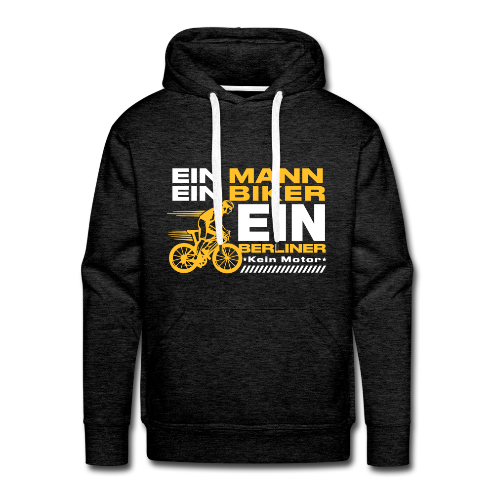 Ein Mann, Ein Biker, Ein Berliner - Männer Premium Hoodie - charcoal grey