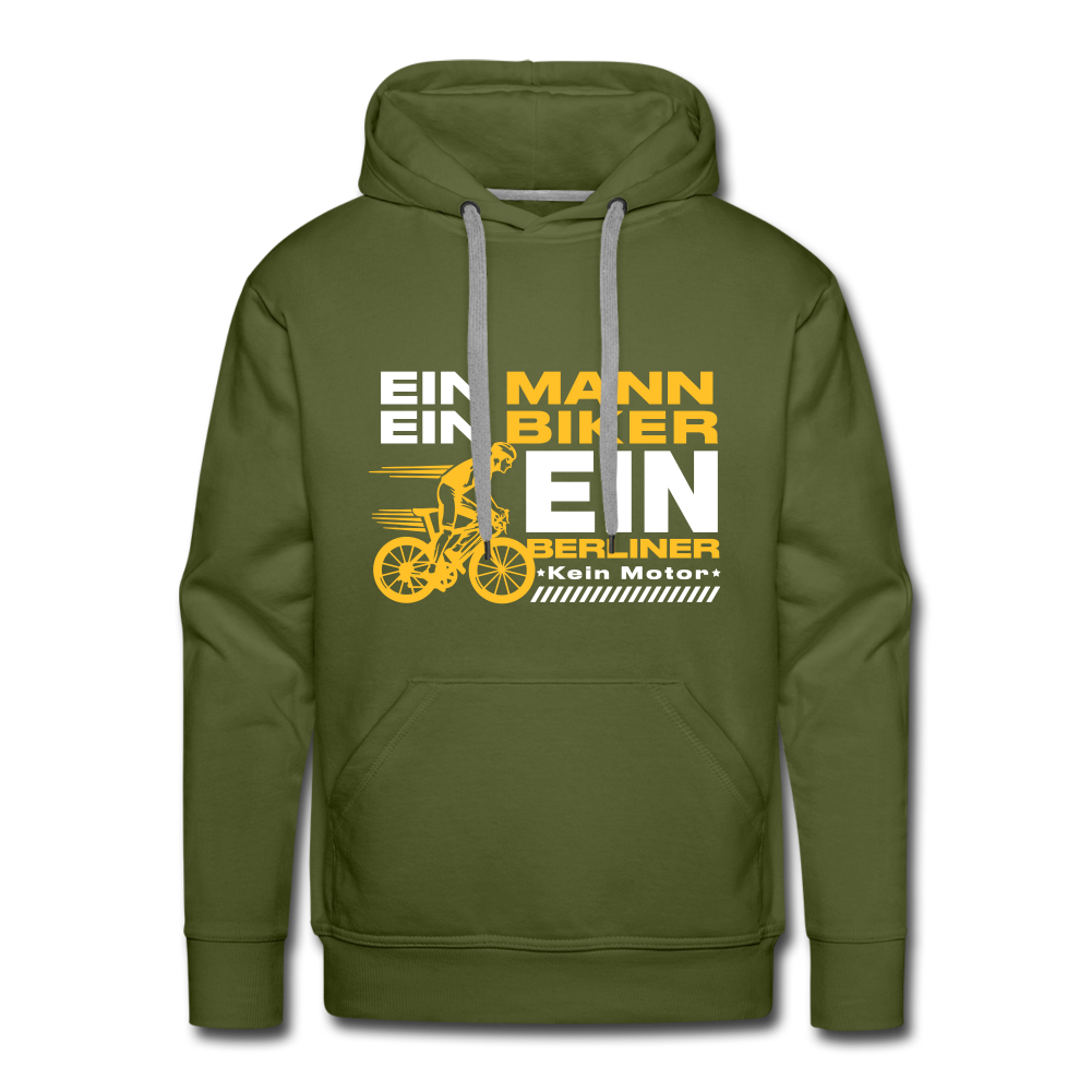 Ein Mann, Ein Biker, Ein Berliner - Männer Premium Hoodie - olive green