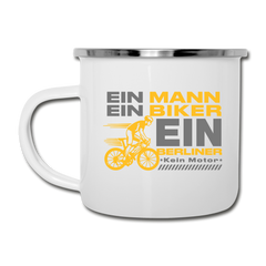 Ein Mann, Ein Biker, Ein Berliner - Emaille Tasse