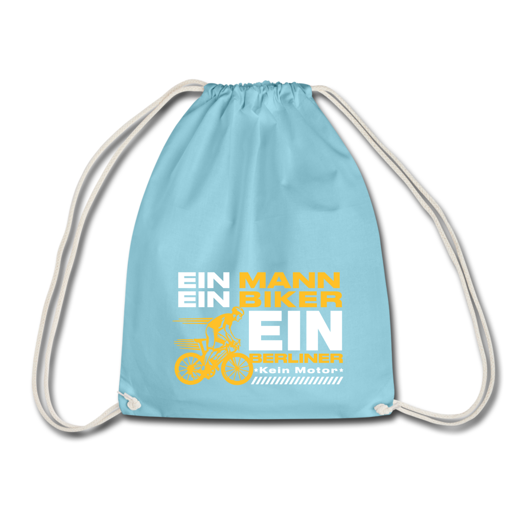 Ein Mann, Ein Biker, Ein Berliner - Turnbeutel - aqua