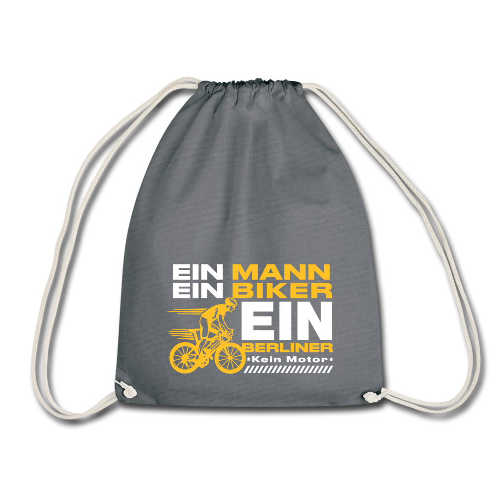 Ein Mann, Ein Biker, Ein Berliner - Turnbeutel - grey