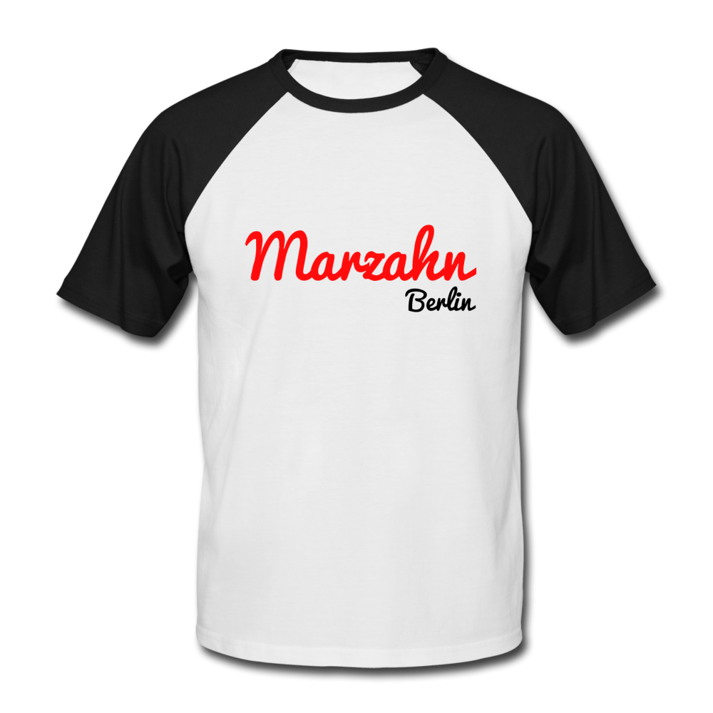 Marzahn Berlin - Männer Baseball T-Shirt - white/black