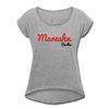 Marzahn Berlin - Frauen T-Shirt mit gerollten Ärmeln - heather grey