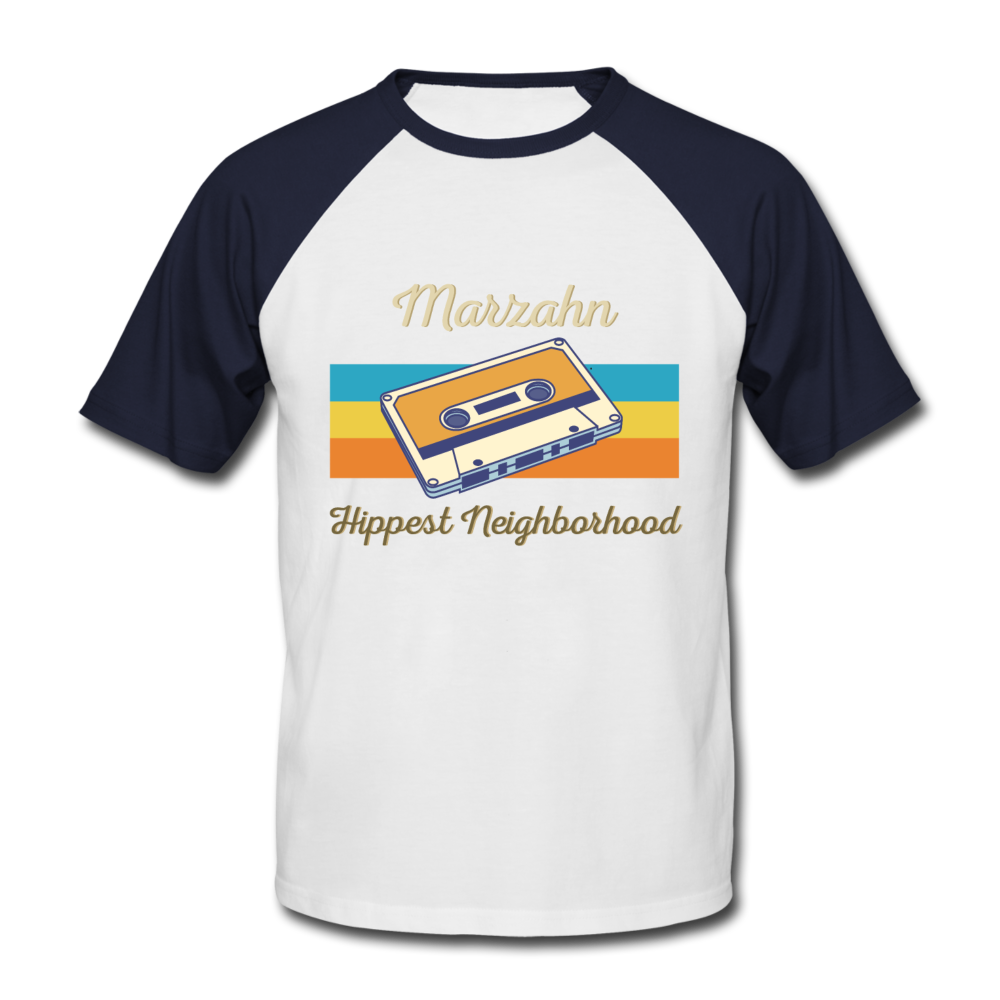 Marzahn Hippest Neighborhood - Männer Baseball T-Shirt - white/navy