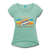 Marzahn Hippest Neighborhood - Frauen T-Shirt mit gerollten Ärmeln - heather mint