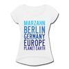 Marzahn Planet Earth - Frauen T-Shirt mit gerollten Ärmeln - white