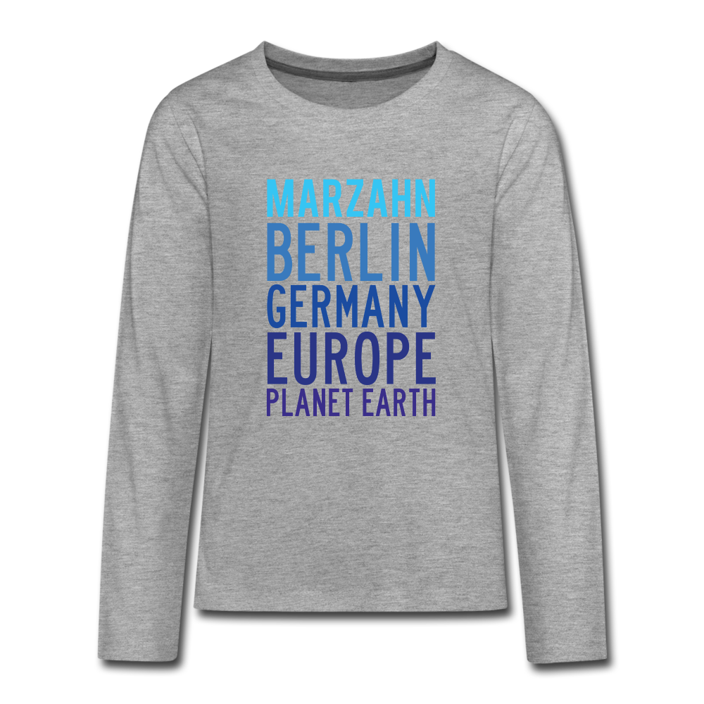Marzahn Planet Earth - Teenager Langarmshirt - heather grey