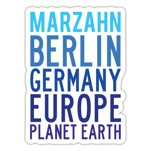 Marzahn Planet Earth - Aufkleber - white matte