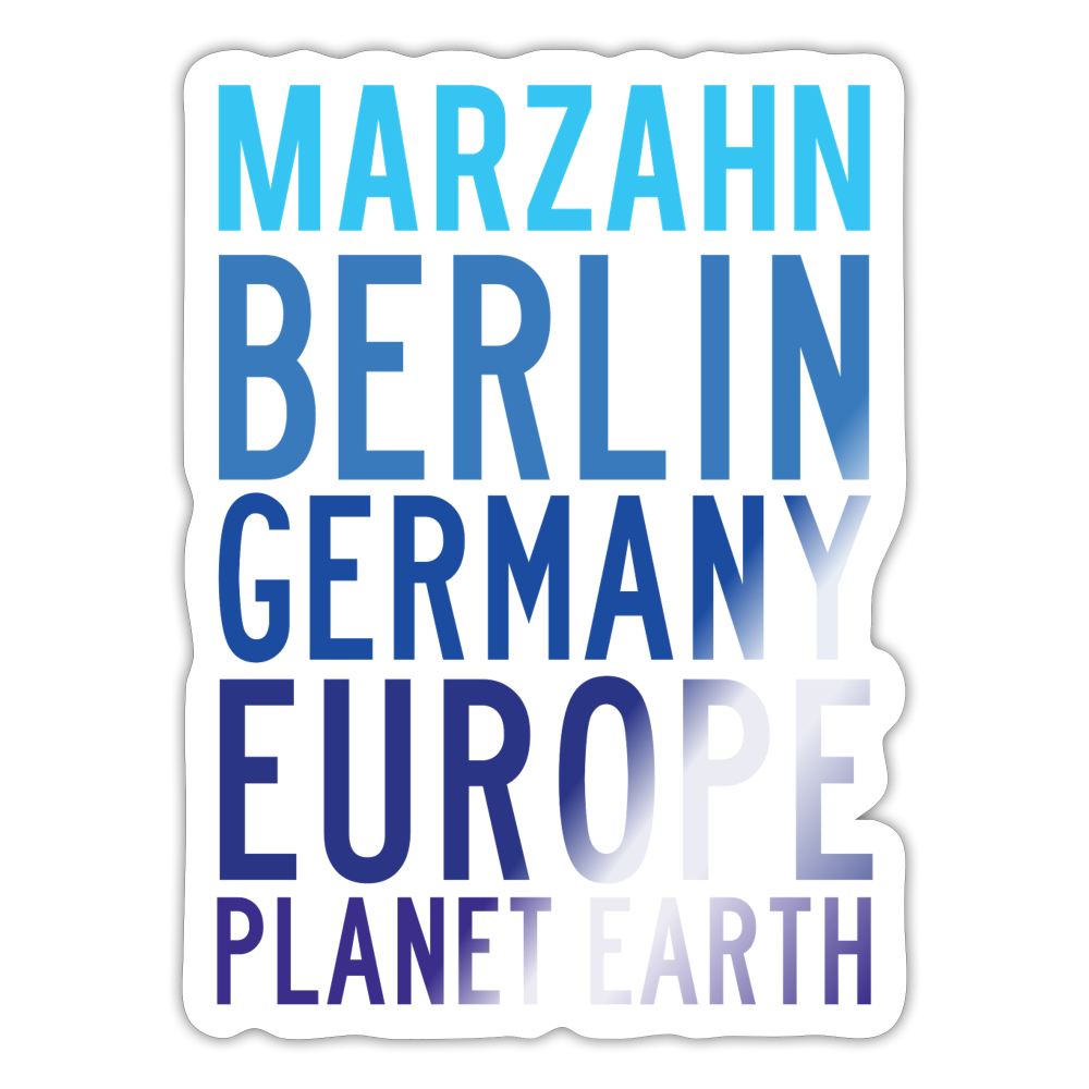 Marzahn Planet Earth - Aufkleber - white glossy