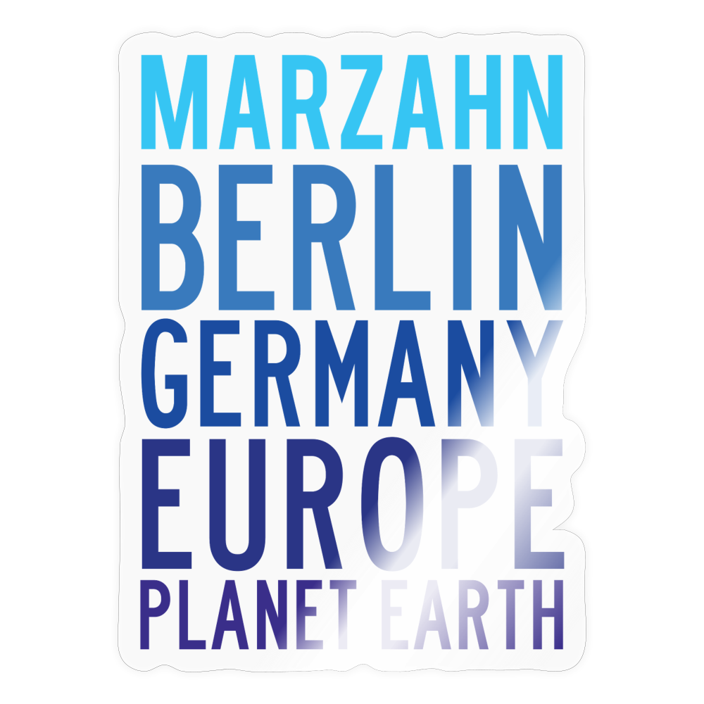 Marzahn Planet Earth - Aufkleber - transparent glossy