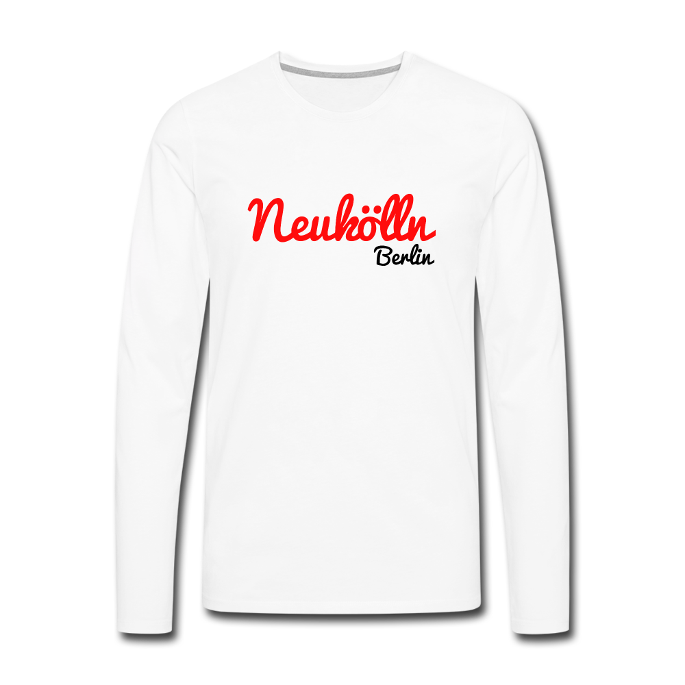 Neukölln Berlin - Männer Premium Langamshirt - white