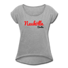 Neukölln Berlin - Frauen T-Shirt mit gerollten Ärmeln - heather grey